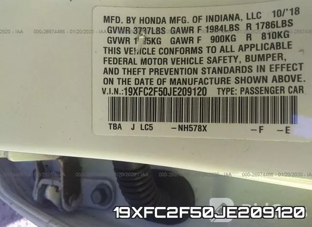 19XFC2F50JE209120 фото 10