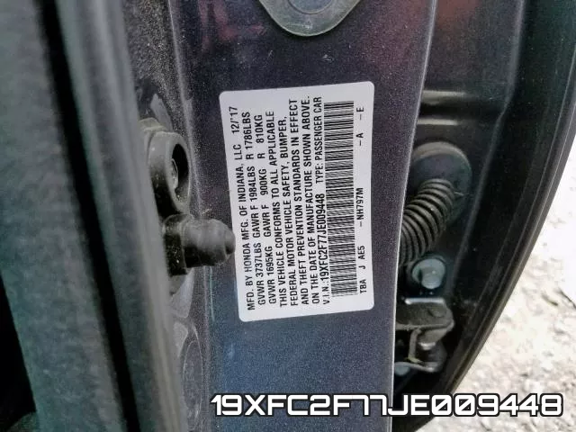 19XFC2F77JE009448 фото 2