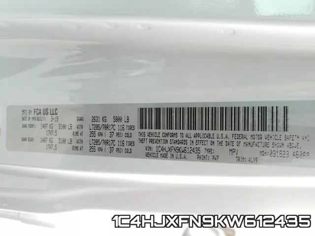 1C4HJXFN9KW612435 фото 2