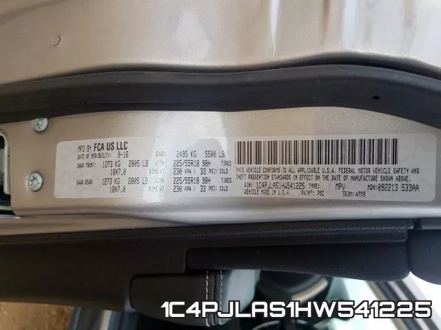 1C4PJLAS1HW541225 фото 2