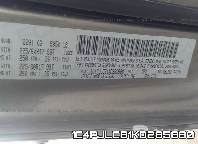1C4PJLCB1KD285880 фото 10