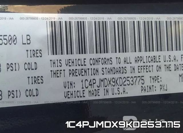 1C4PJMDX9KD253775 фото 10