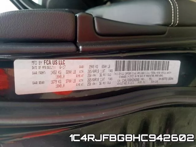 1C4RJFBG8HC942602 фото 2