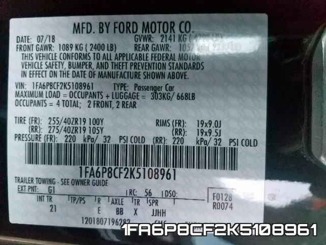 1FA6P8CF2K5108961 фото 2