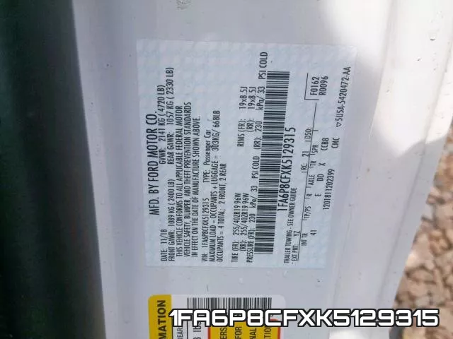 1FA6P8CFXK5129315 фото 2