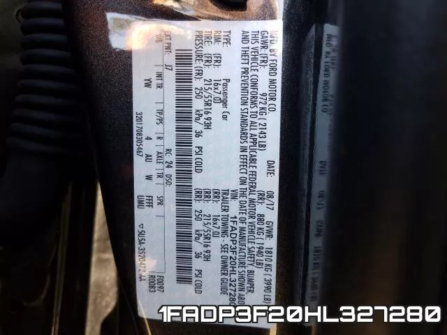 1FADP3F20HL327280 фото 2