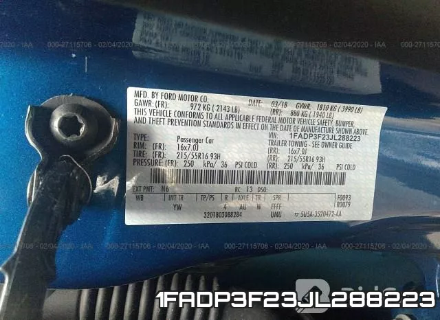 1FADP3F23JL288223 фото 10