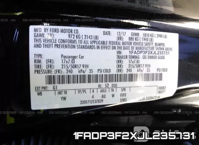 1FADP3F2XJL235731 фото 10