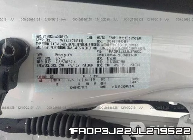 1FADP3J22JL279522 фото 10