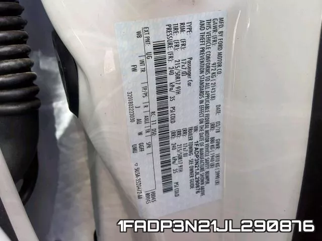 1FADP3N21JL290876 фото 2