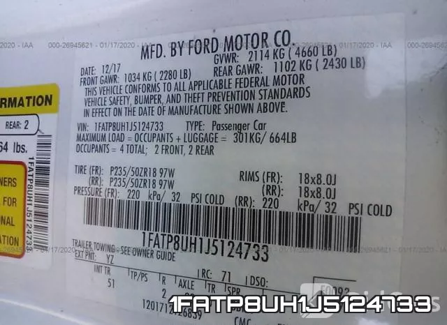 1FATP8UH1J5124733 фото 10