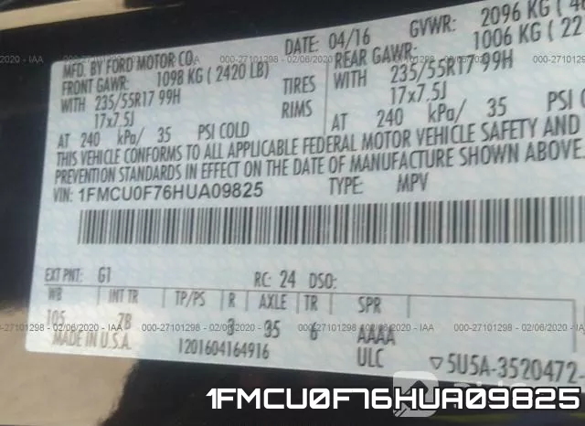 1FMCU0F76HUA09825 фото 10