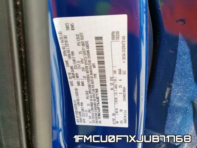 1FMCU0F7XJUB71768 фото 2