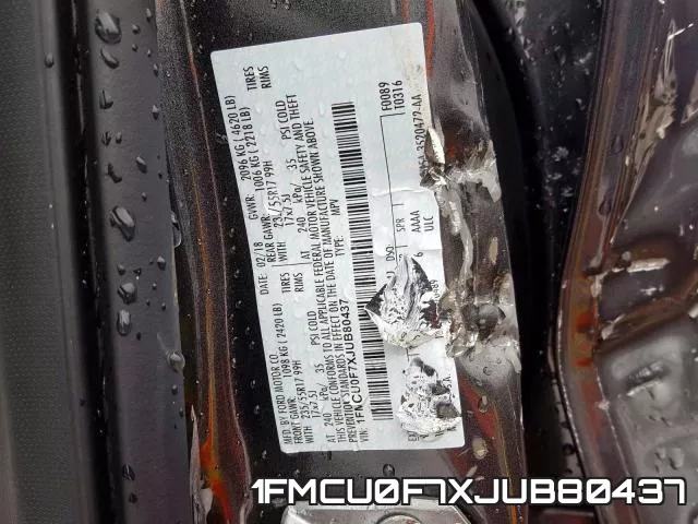 1FMCU0F7XJUB80437 фото 2