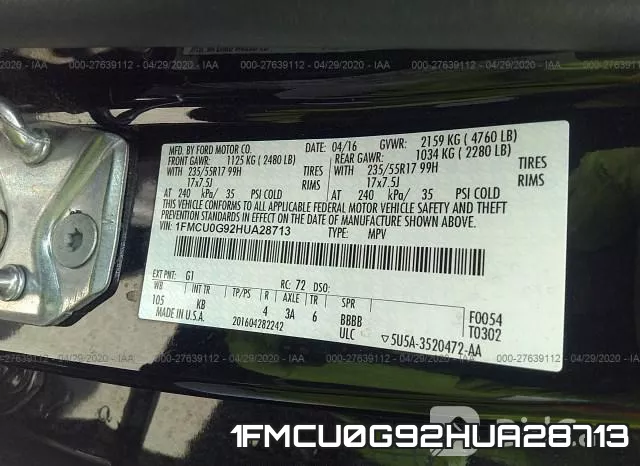 1FMCU0G92HUA28713 фото 10