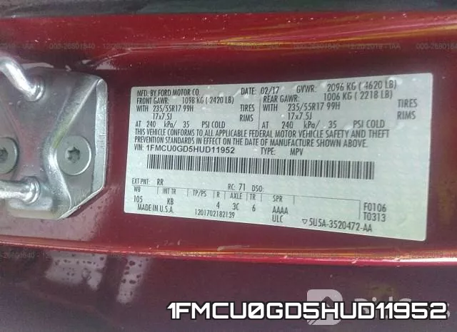 1FMCU0GD5HUD11952 фото 10