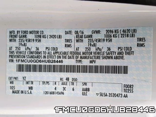 1FMCU0GD6HUB28446 фото 2