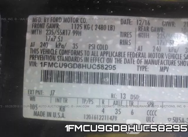 1FMCU9GD8HUC58295 фото 10