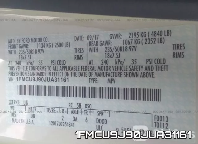 1FMCU9J90JUA31161 фото 10