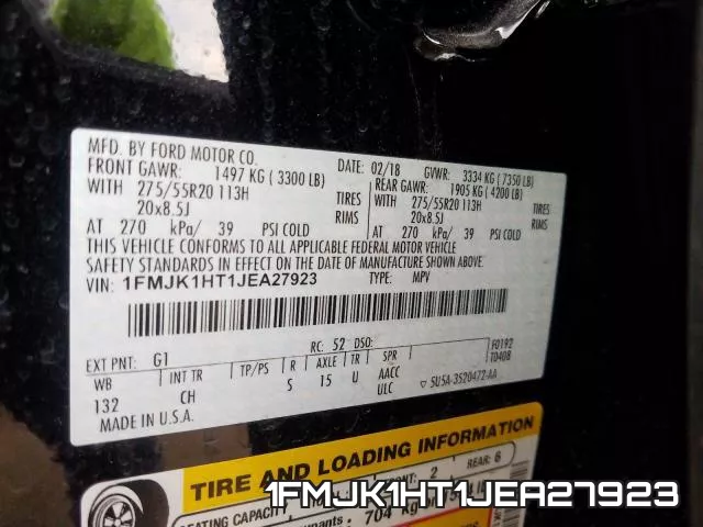 1FMJK1HT1JEA27923 фото 2