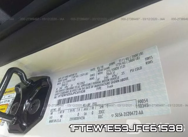 1FTEW1E53JFC61538 фото 10