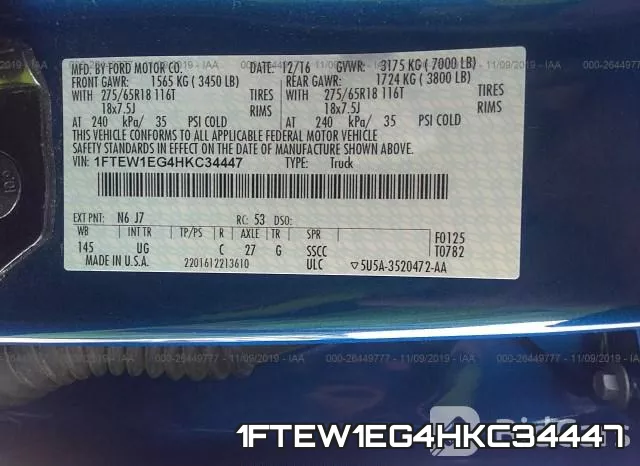 1FTEW1EG4HKC34447 фото 10