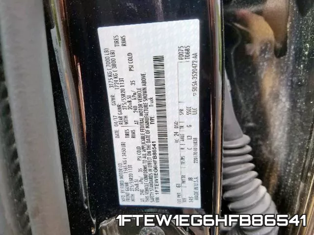 1FTEW1EG6HFB86541 фото 2