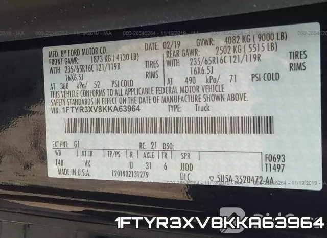 1FTYR3XV8KKA63964 фото 10