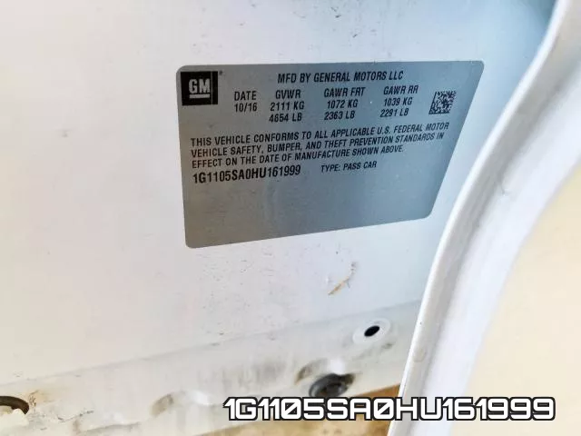 1G1105SA0HU161999 фото 2