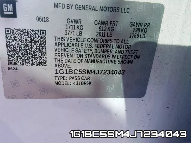 1G1BC5SM4J7234043 фото 2