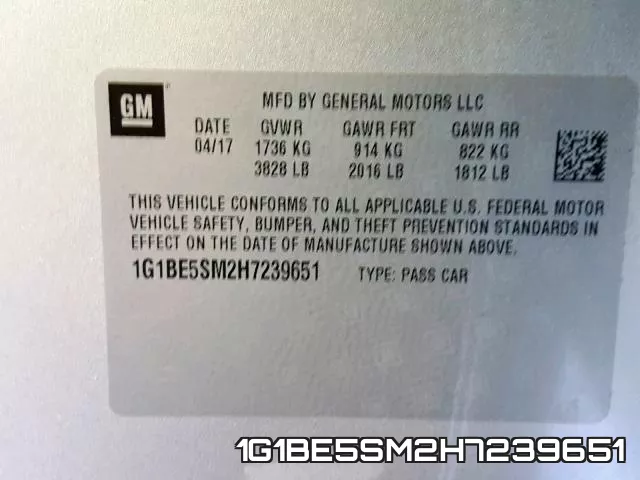 1G1BE5SM2H7239651 фото 2