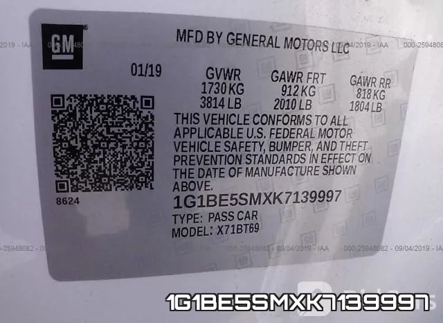 1G1BE5SMXK7139997 фото 10