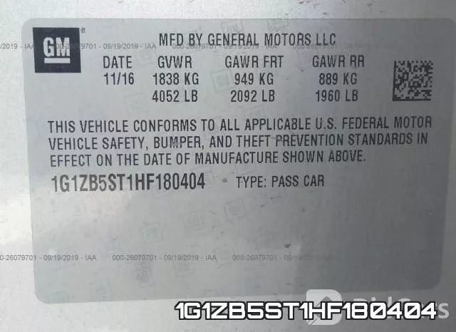 1G1ZB5ST1HF180404 фото 10