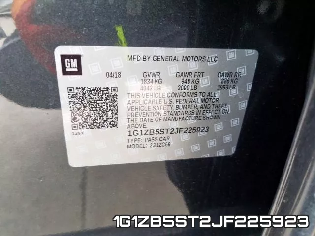 1G1ZB5ST2JF225923 фото 2