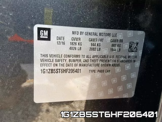 1G1ZB5ST6HF206401 фото 2