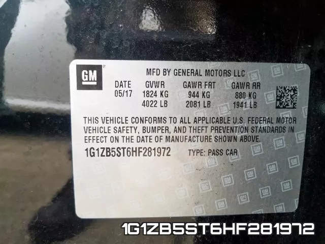 1G1ZB5ST6HF281972 фото 2