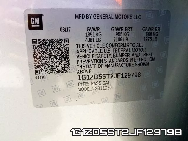 1G1ZD5ST2JF129798 фото 2