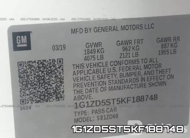 1G1ZD5ST5KF188748 фото 10
