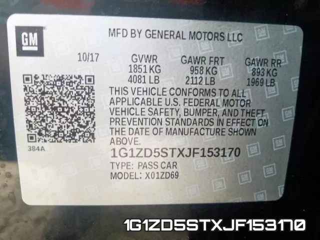 1G1ZD5STXJF153170 фото 2