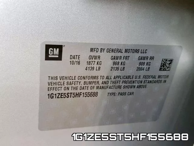 1G1ZE5ST5HF155688 фото 2