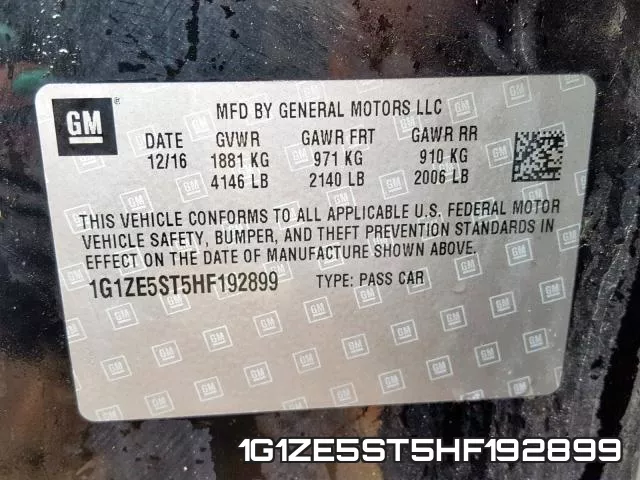1G1ZE5ST5HF192899 фото 2