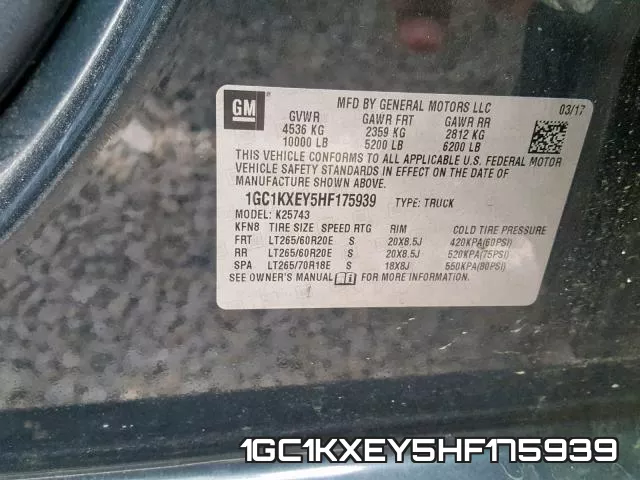 1GC1KXEY5HF175939 фото 2