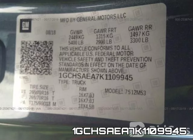 1GCHSAEA7K1109945 фото 10