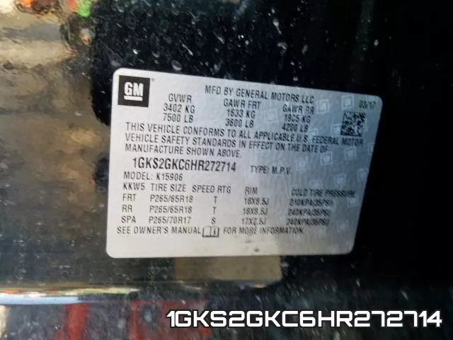 1GKS2GKC6HR272714 фото 2