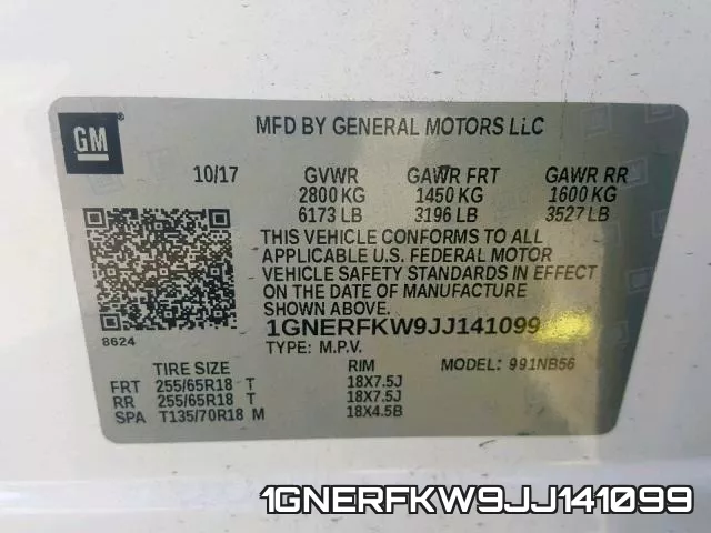 1GNERFKW9JJ141099 фото 2