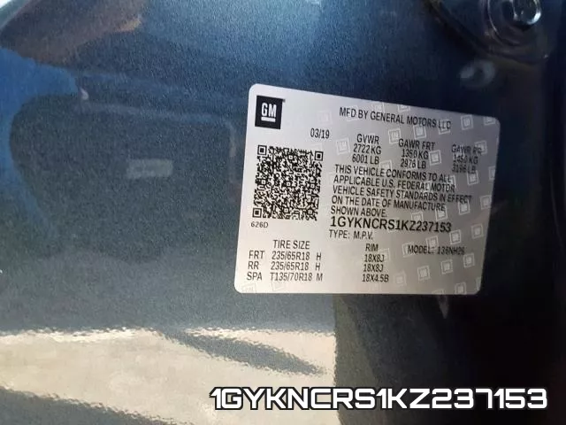 1GYKNCRS1KZ237153 фото 2
