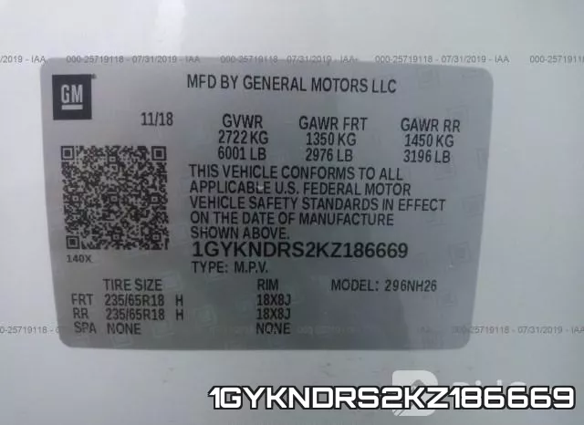 1GYKNDRS2KZ186669 фото 10