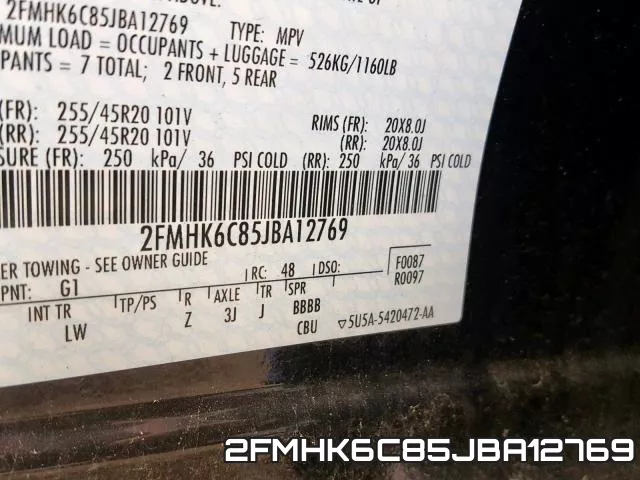 2FMHK6C85JBA12769 фото 2