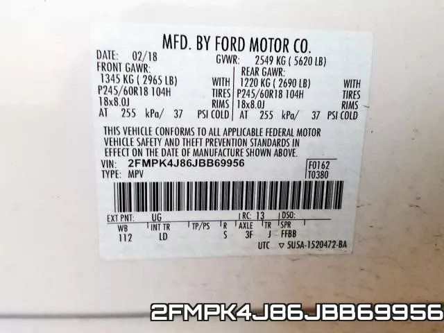 2FMPK4J86JBB69956 фото 2