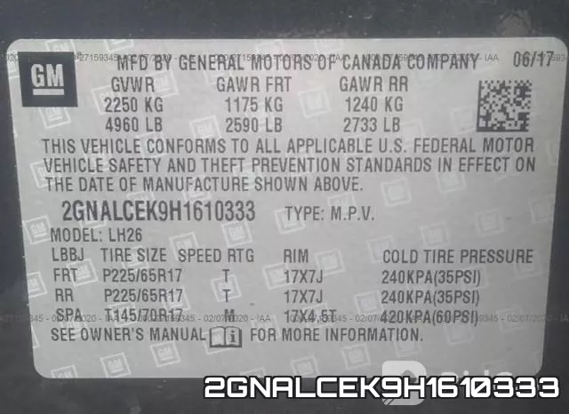 2GNALCEK9H1610333 фото 10